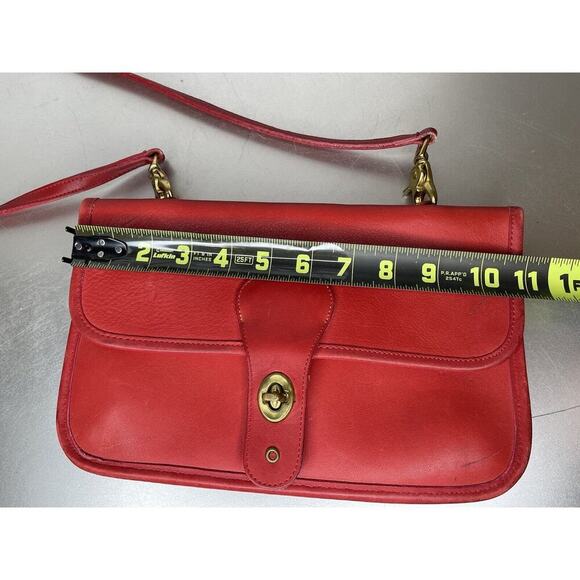 Vintage COACH Bonnie Cashin Double Turnlock Twin Clutch Shoulder Bag RED *RARE* - Picture 12 of 13